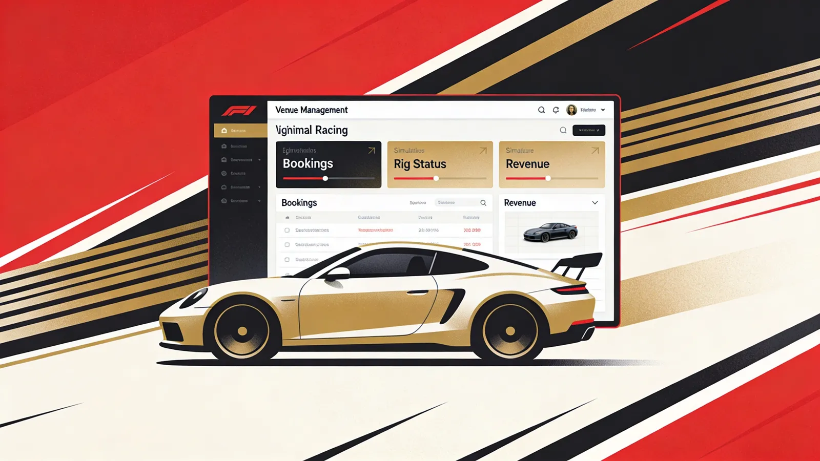 Sim racing venue management dashboard