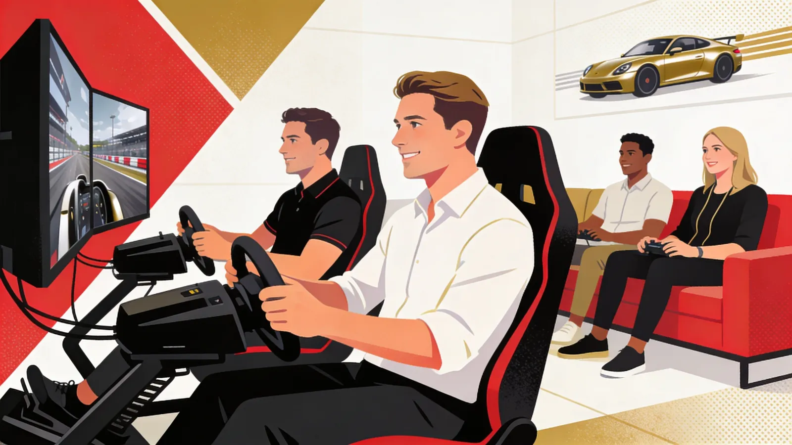 Corporate sim racing team-building event